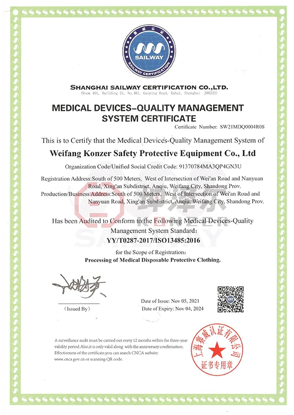 MEDICAL DEVICES-QUALITY MANAGEMENTSYSTEM CERTIFICATE